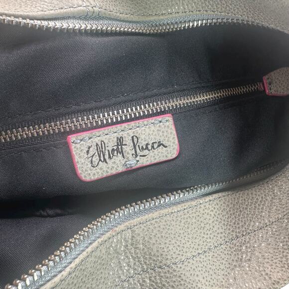 Elliott Lucca Gray Leather Slouchy Hobo Shoulder Bag Crossbody Large - Picture 11 of 15